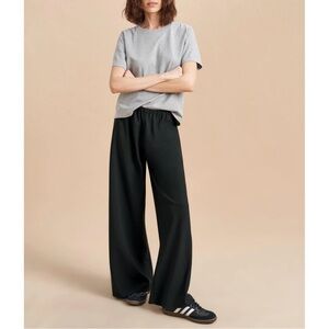 La Ligne Charcoal Wide Leg Pants